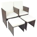 VCM 4-tlg. Gartenstuhl-Set mit Fußauflagen Braun Polyrattan Optik Bild 1