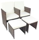 VCM 4-tlg. Gartenstuhl-Set mit Fußauflagen Braun Polyrattan Optik Bild 2