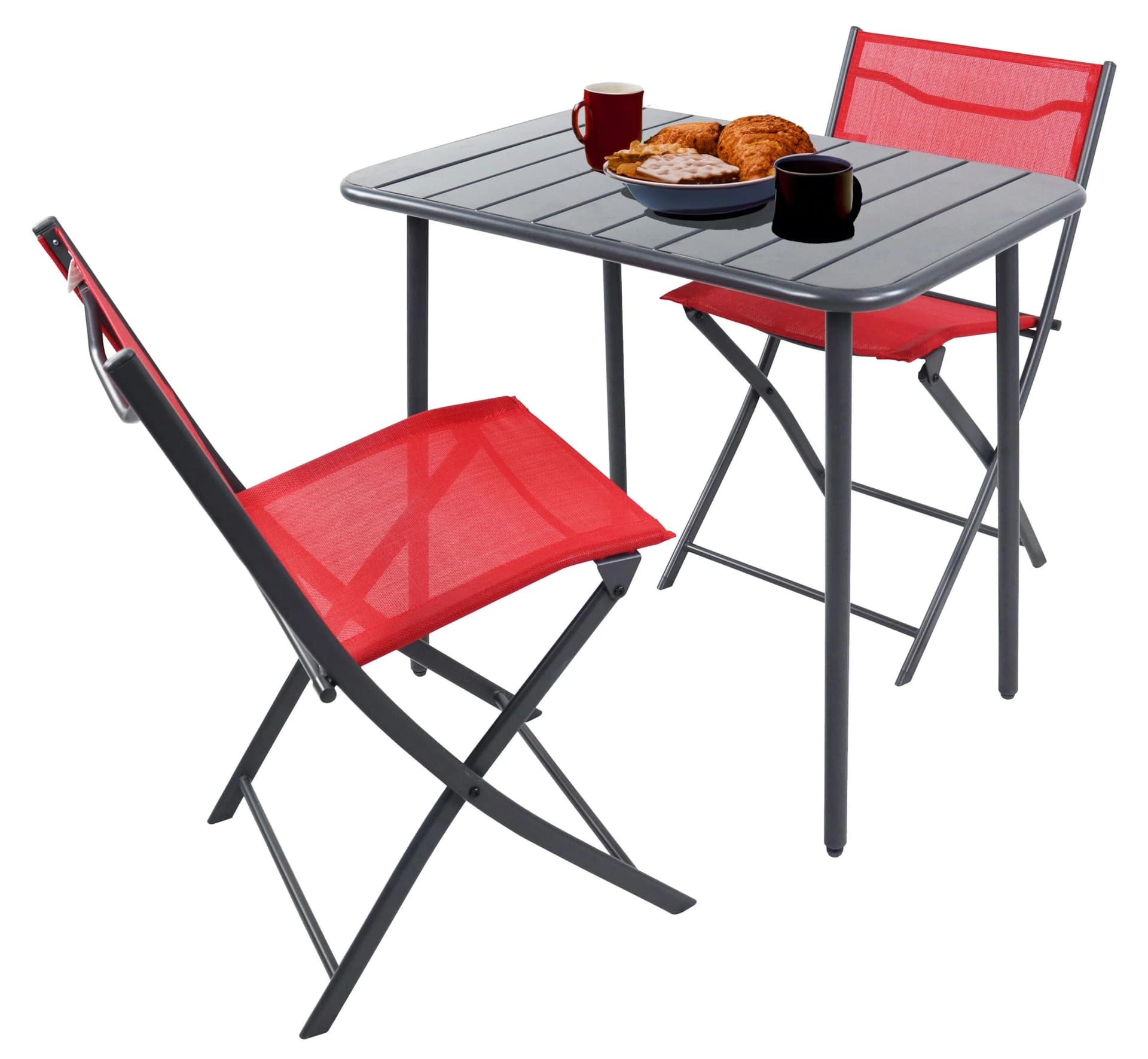 VCM 3-tlg Gartenmöbel Set Sitzgruppe Essgruppe 1xTisch, 2x Stühle Klappbar - Bild 2