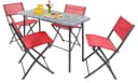 VCM Garten-Essgruppe 5-tlg. Bistroset Sumila Rot Metall Textilene Bild 2