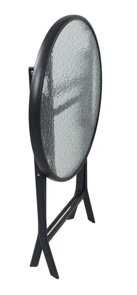 VCM Gartentisch rund klappbar Metall Glas