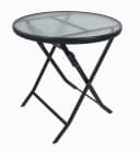 VCM Gartentisch rund 70 cm Metall mit Glasplatte klappbar wetterbeständig Bild 2