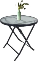 VCM Gartentisch rund 70 cm Metall mit Glasplatte klappbar wetterbeständig Bild 3