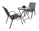 VCM 3-tlg. Gartenmöbel Set mit klappbarem Glastisch und 2 Stühlen Bild 3