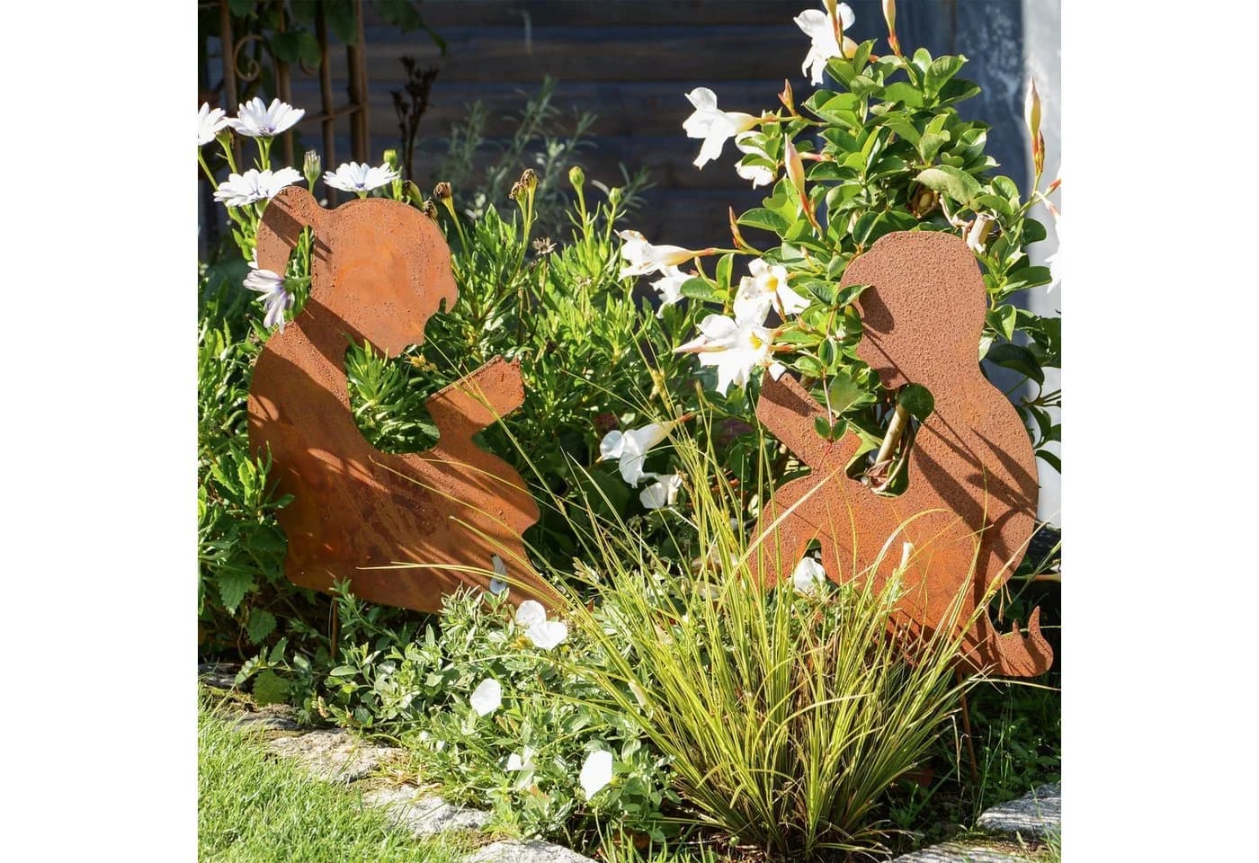 UNUS GARDEN Gartenstecker Roststecker 2er Set Metall Braun