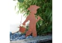 UNUS GARDEN Gartenstecker Junge mit Angel Rostoptik Metall Bild 1