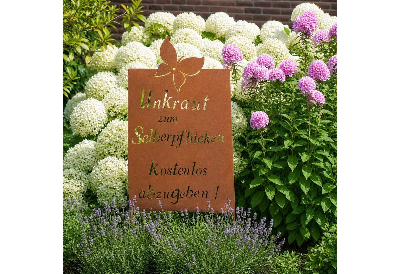 UNUS GARDEN Gartenstecker Roststecker Schild Spruch Unkraut - Bild 3