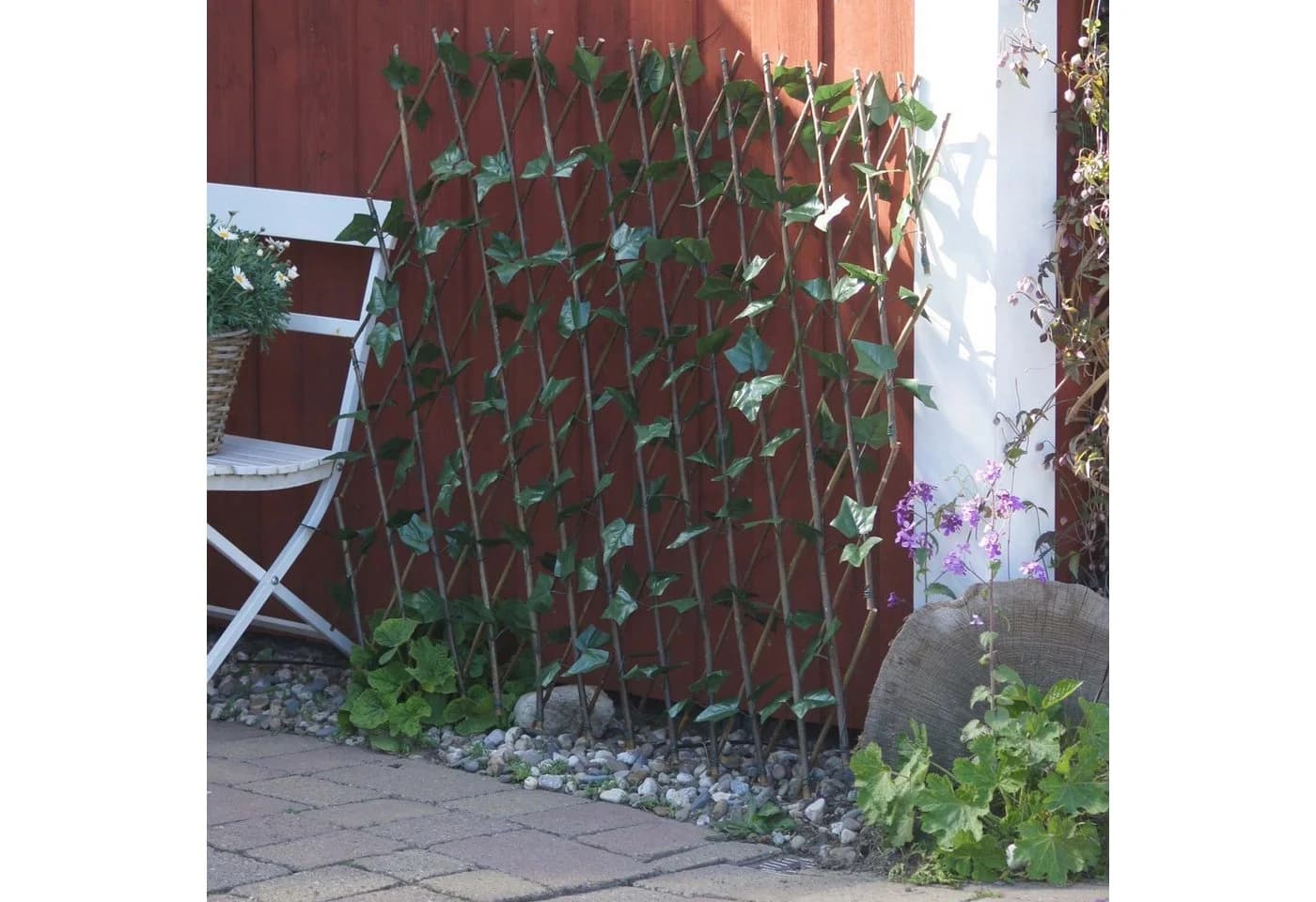 UNUS GARDEN Balkonsichtschutz Rankgitter Weide mit Blättern Dunkelgrün - Bild 5