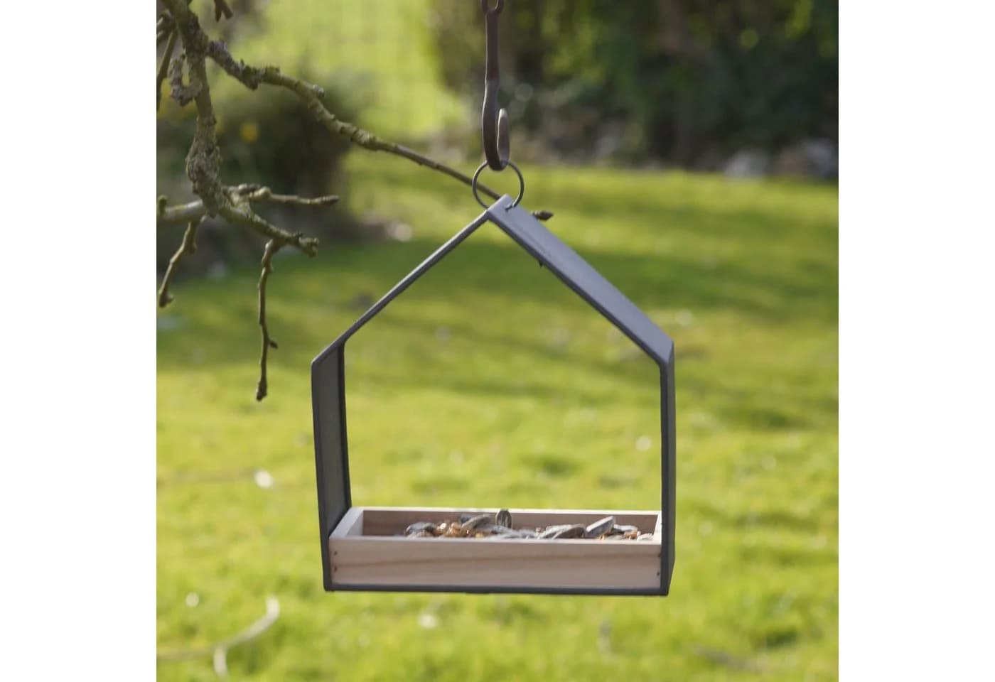 UNUS GARDEN Vogelhaus aus Zink mit Holz zum Aufhängen - Bild 4