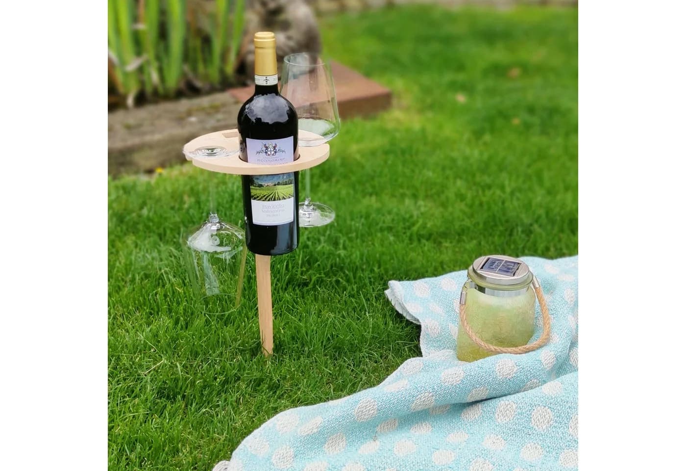 UNUS GARDEN Klapptisch Weinhalter Bambus Natur - Bild 3