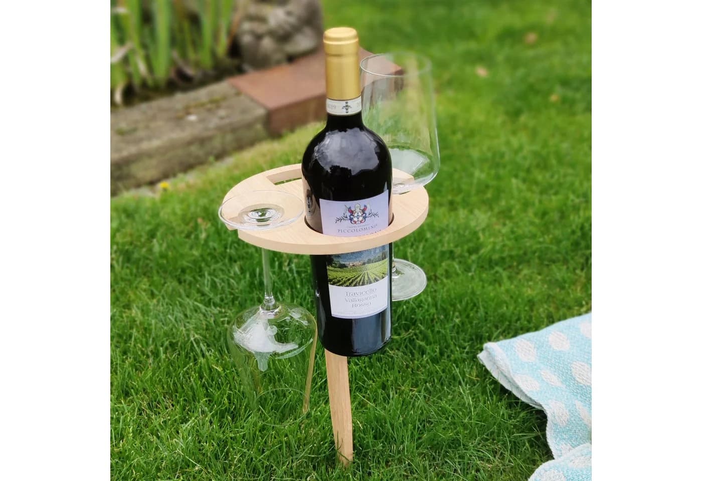 UNUS GARDEN Klapptisch Weinhalter Bambus Natur - Bild 4