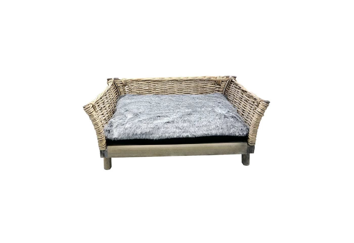 UNUS ANIMALS Hundebett aus Weide mit waschbarem Kissen