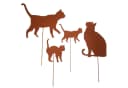 UNUS GARDEN Gartenstecker 4er Set Katzen Metall Rostoptik Bild 2