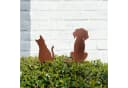 UNUS GARDEN Gartenstecker 2er Set Hund Katze Metall Rostoptik Bild 1