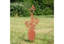 UNUS GARDEN Rostoptik Gartenstecker Spaten mit Vogel und Blumen Bild 1