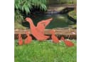 UNUS GARDEN Gartenstecker Entenfamilie Metall Rostoptik Bild 1