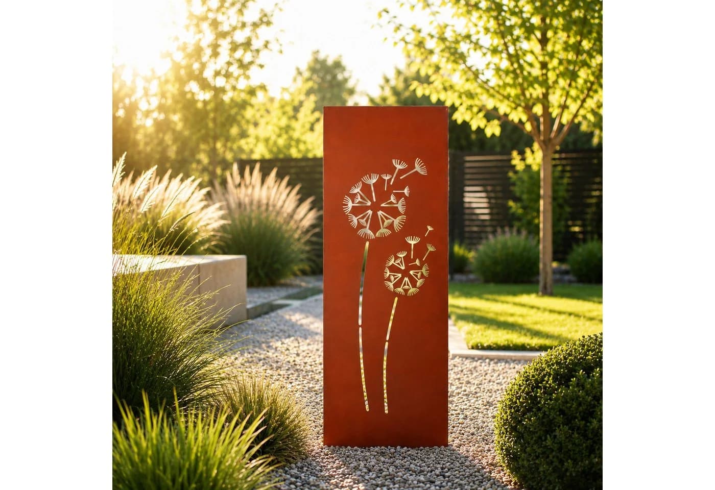 UNUS GARDEN Gartenstecker Pusteblumen Metall Rostoptik
