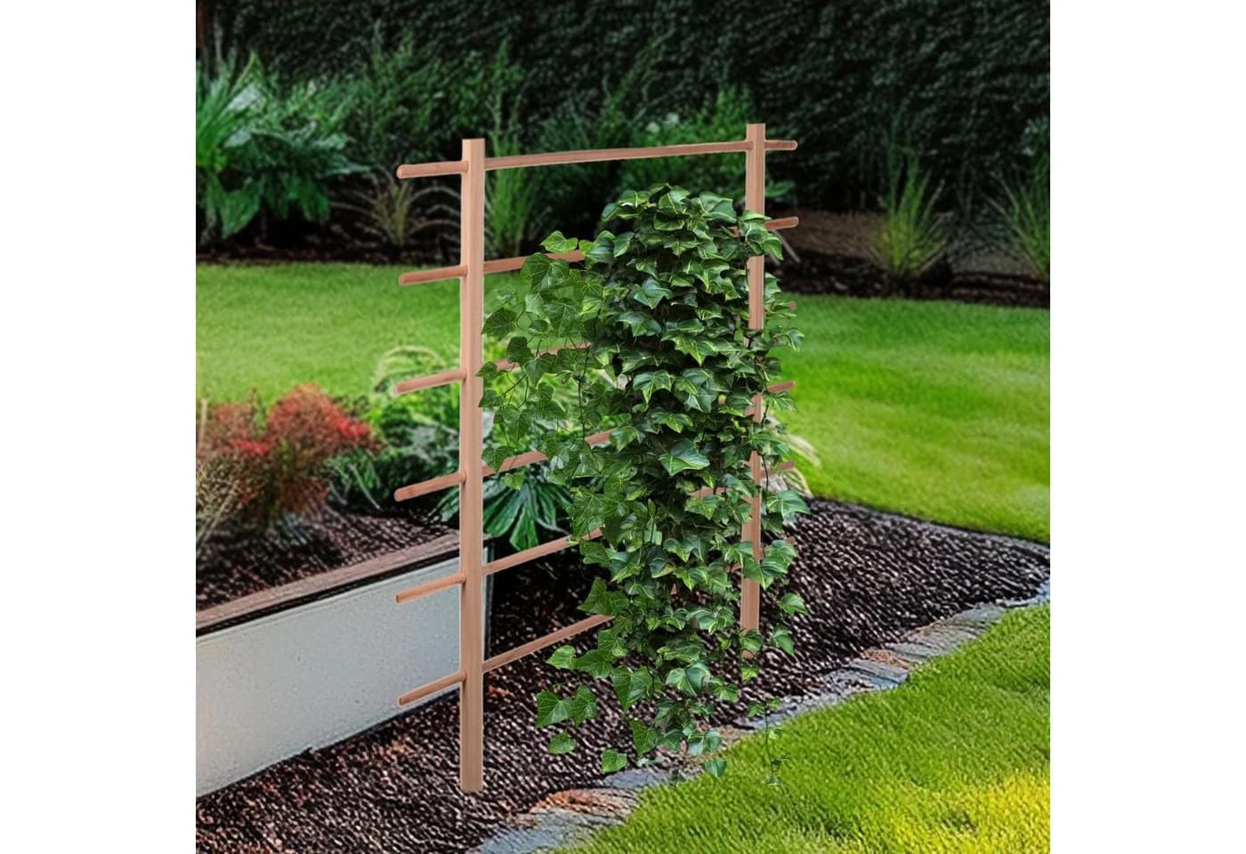 UNUS GARDEN Spalier Rankhilfe Leiter aus Holz Natur 100cm