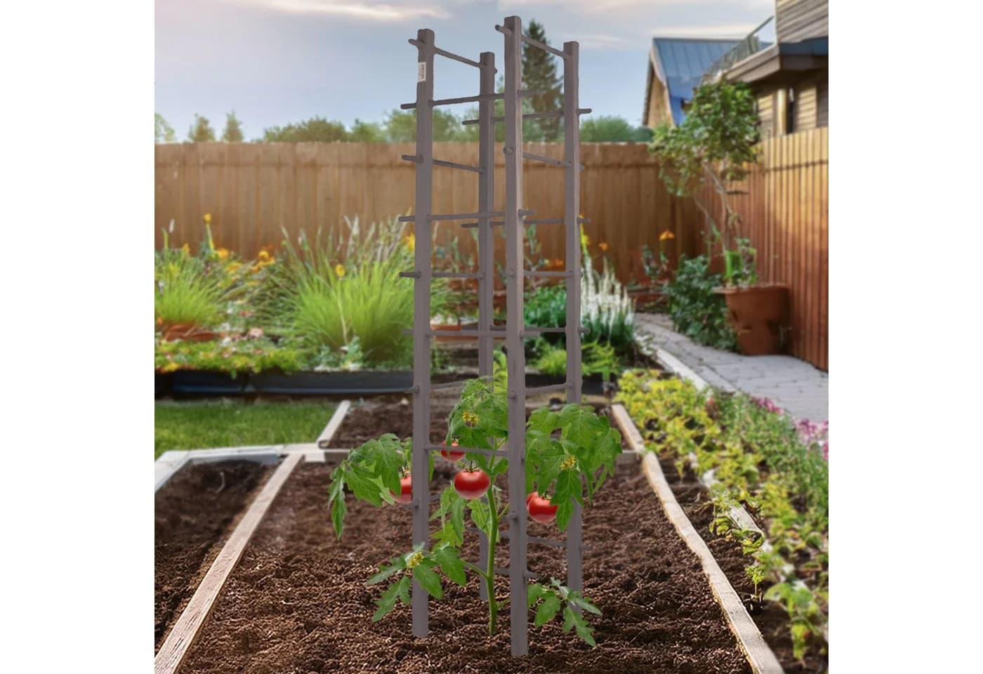 UNUS GARDEN Spalier Grau Robuster Rankenturm Holz Modern