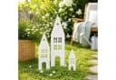 UNUS GARDEN Gartenstecker 3er Set Weißoptik Metall Häuser Deko Bild 3
