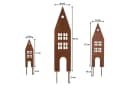 UNUS GARDEN Gartenstecker 3er Set Weißoptik Metall Häuser Deko Bild 5