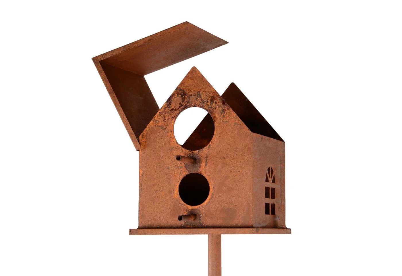 UNUS GARDEN Vogelhaus Metall Rostoptik mit Stab - Bild 4