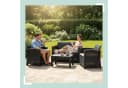 relaxdays Gartenlounge-Set 4-teilig Grau/Schwarz PP-Rattan Bild 1