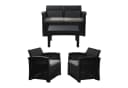relaxdays Gartenlounge-Set 4-teilig Grau/Schwarz PP-Rattan Bild 2