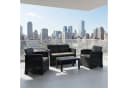 relaxdays Gartenlounge-Set 4-teilig Grau/Schwarz PP-Rattan Bild 3