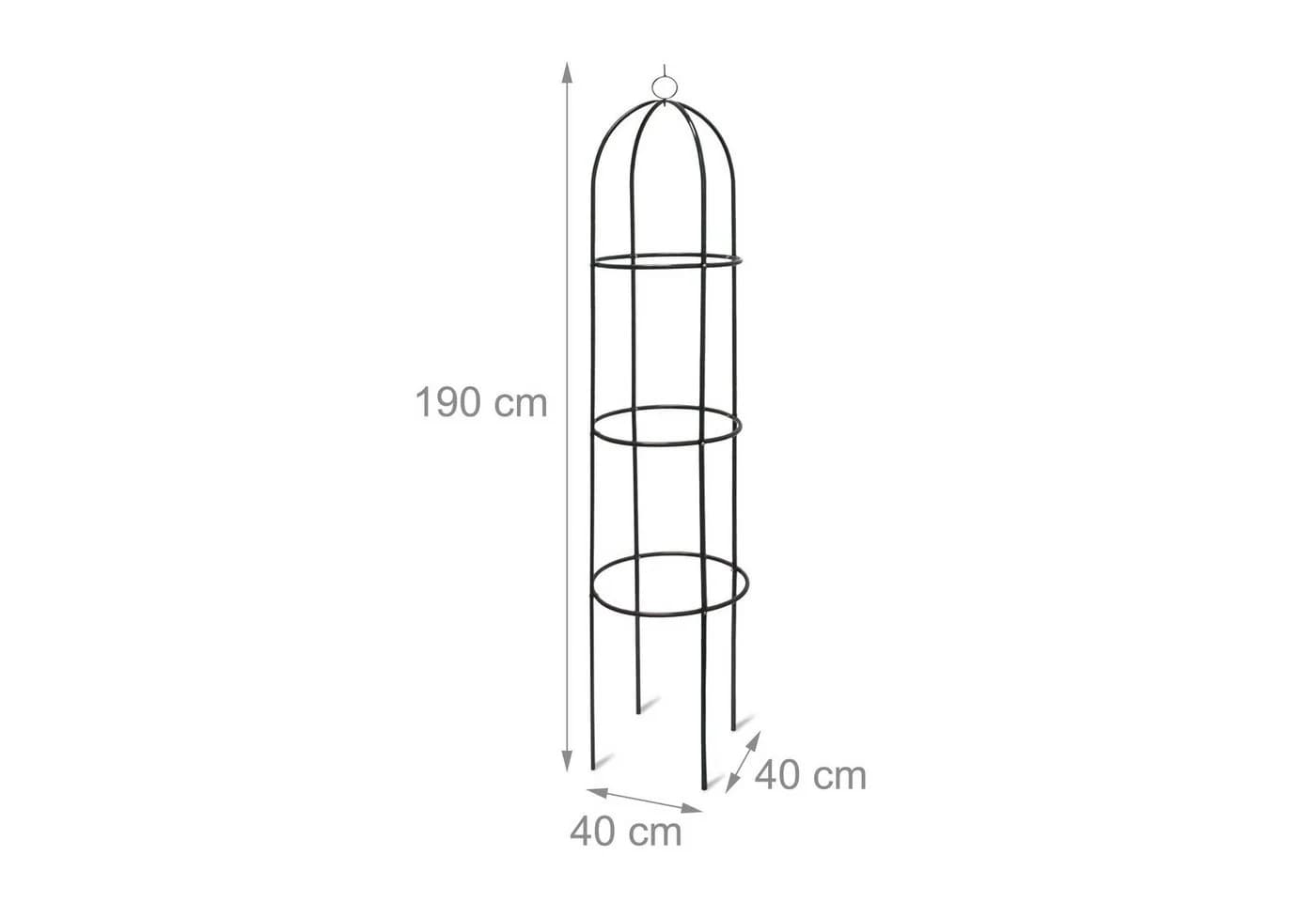 relaxdays Rankobelisk 4x Metall 190 cm Grün - Bild 4