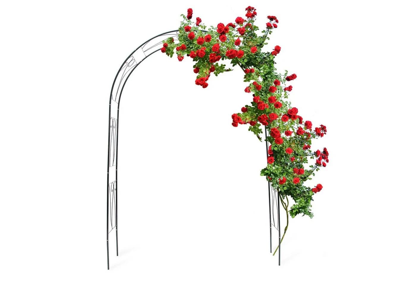 relaxdays Rosenbogen Rankbogen für Rosen mit Verzierung Grün - Bild 2