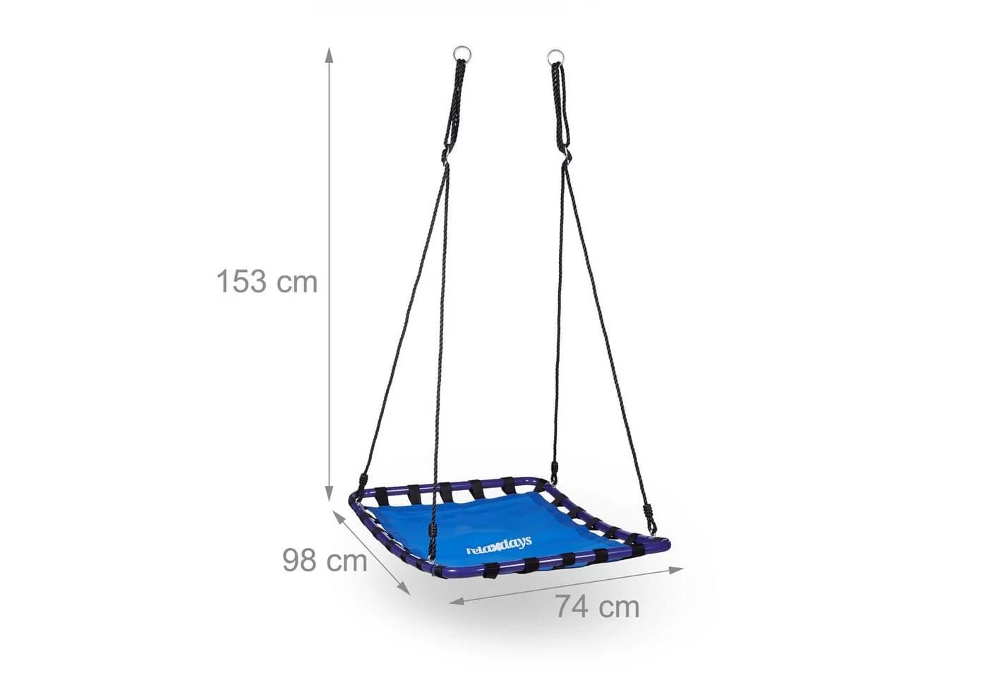 relaxdays Nestschaukel Outdoor viereckig Blau/Schwarz - Bild 3