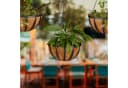 relaxdays Blumenampel 3er Set mit Kokoseinlagen Schwarz Bild 3