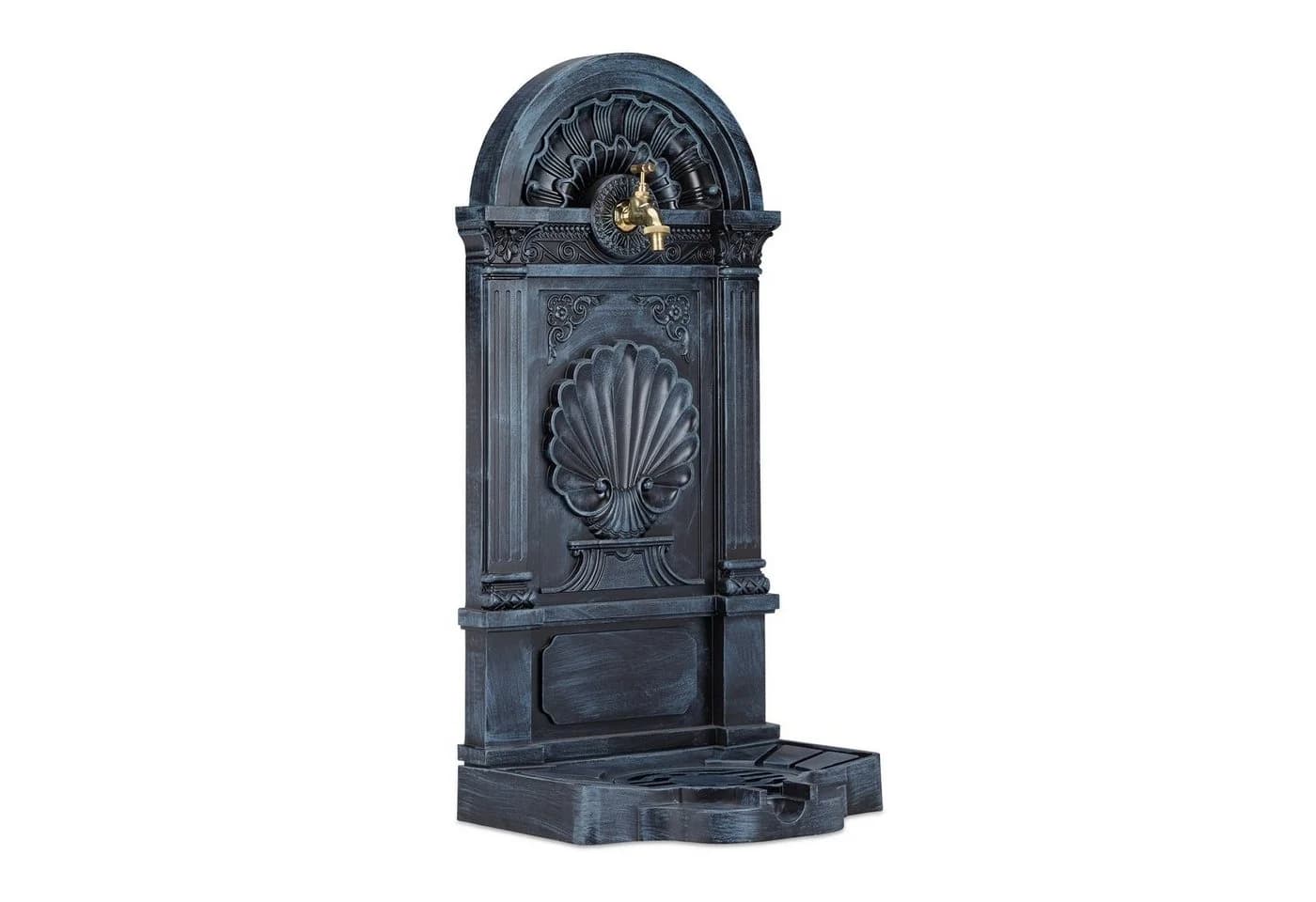 relaxdays Gartenbrunnen Standbrunnen Antik Grau Gold - Bild 2