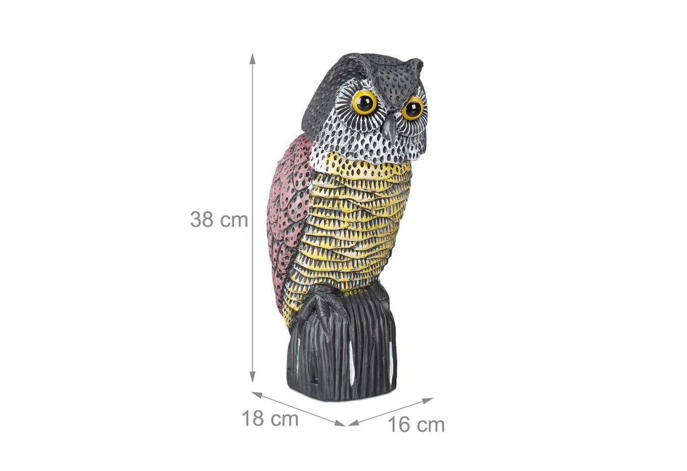 relaxdays Gartenfigur Vogelschreck Eule - Witterungsbeständiger Taubenschreck - Bild 4