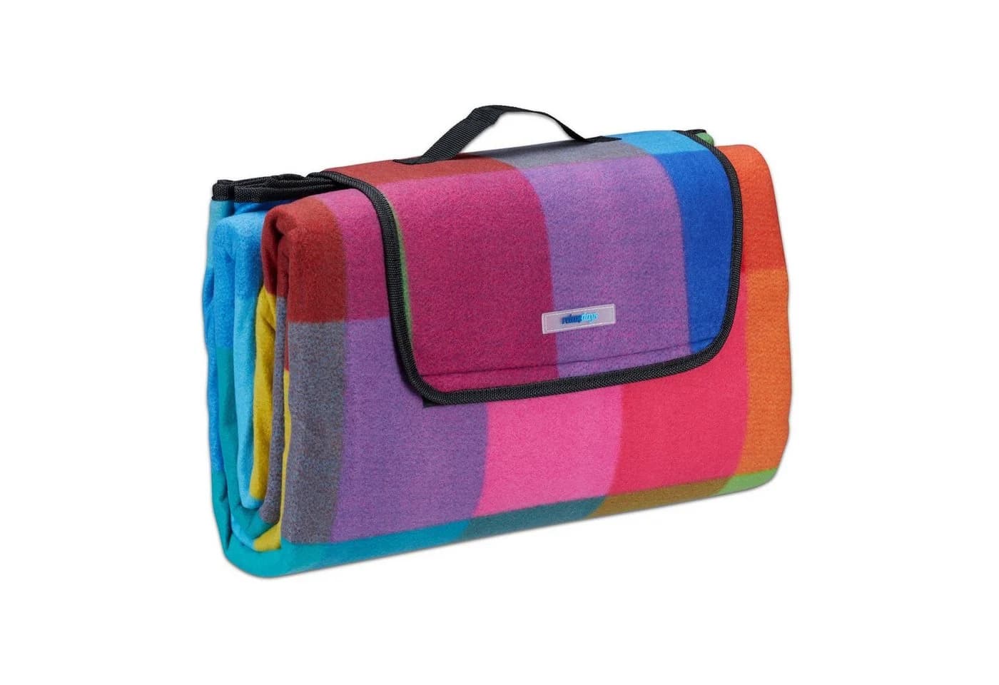 relaxdays Picknickdecke bunt kariert Fleece Outdoor 200x200 cm - Bild 2