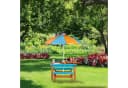 relaxdays Garten-Kindersitzgruppe mit Sonnenschirm Orange/Blau Bild 1