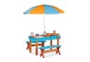 relaxdays Garten-Kindersitzgruppe mit Sonnenschirm Orange/Blau Bild 2