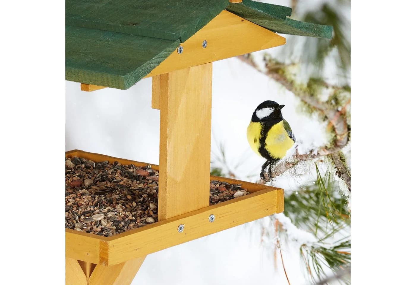 relaxdays Vogelhaus mit Ständer Tannenholz Grün - Bild 5