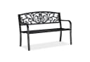 relaxdays Gartenbank Metall Ornamente Schwarz Bild 2