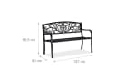 relaxdays Gartenbank Metall Ornamente Schwarz Bild 4
