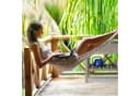 relaxdays Hochbeet Holz grau mit Ablage Bild 5