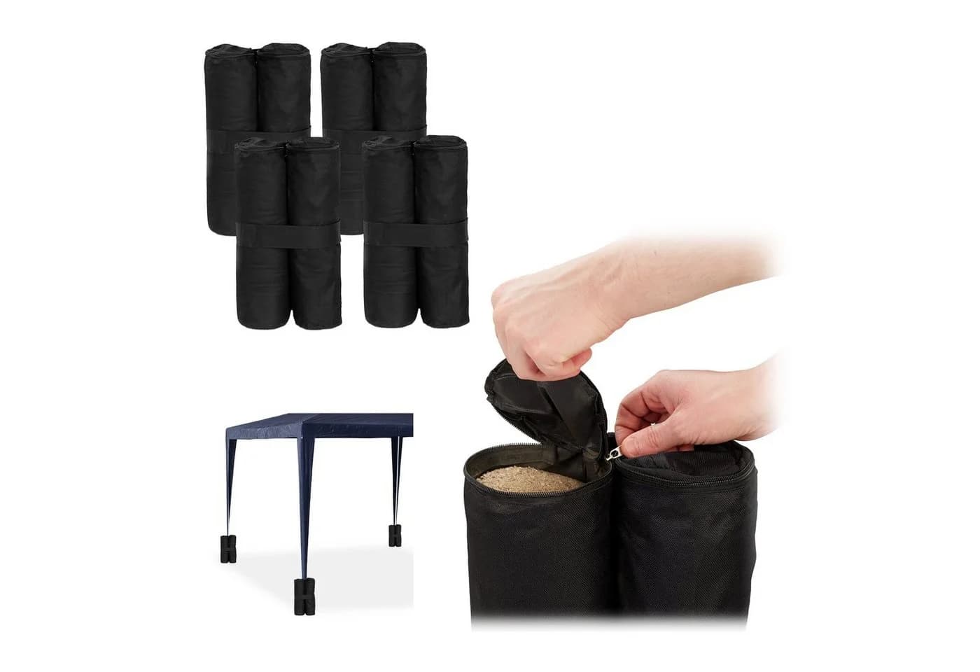 relaxdays Beschwerungsgewicht Pavillon Gewichte 4er Set Schwarz - Bild 2