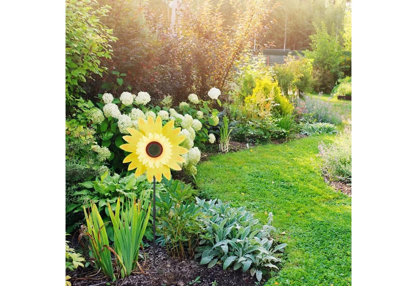 relaxdays Deko-Windrad Blume Gelb für Garten
