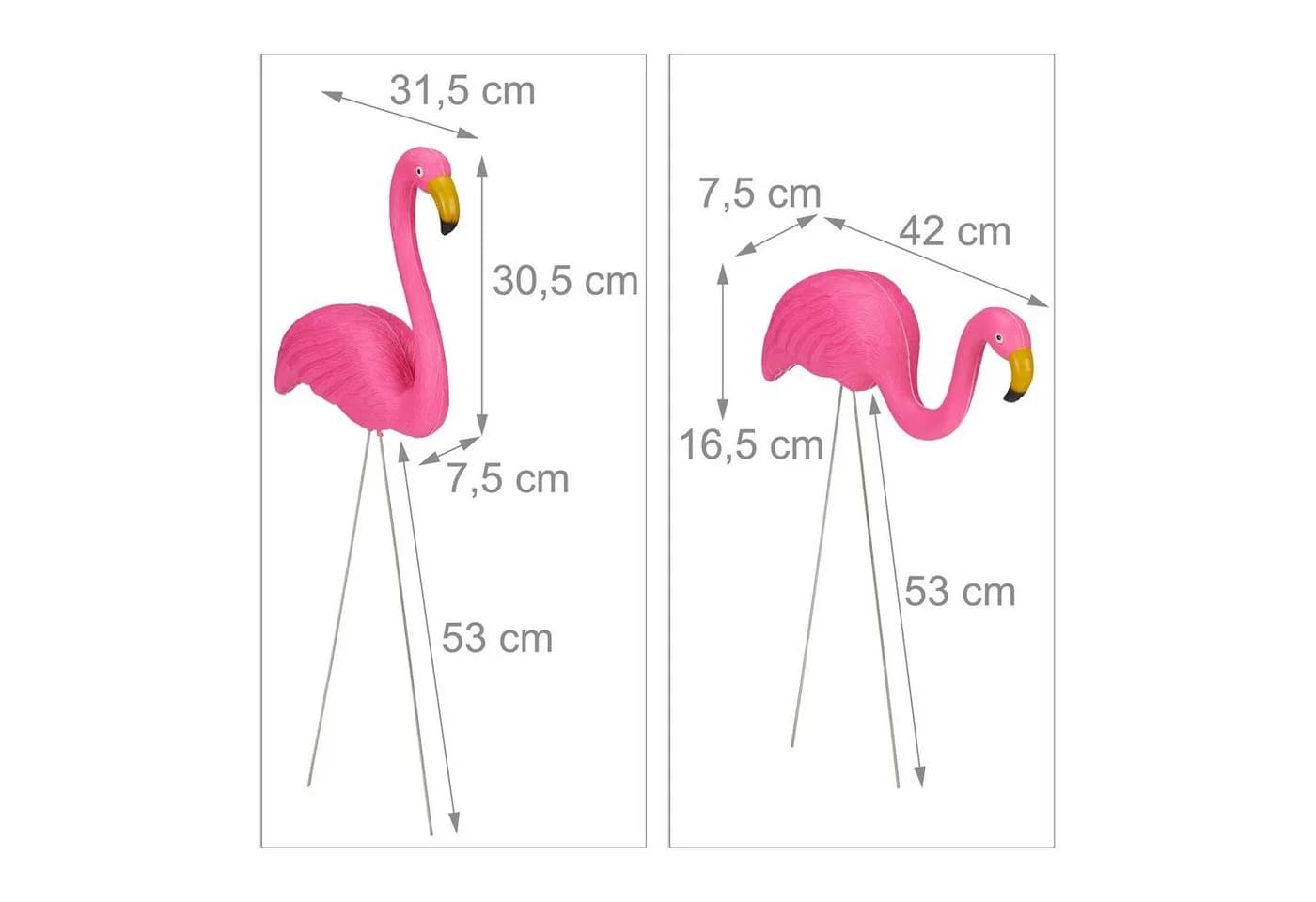 RELAXDAYS Gartenfigur Flamingo Figur 2er Set - Bild 4