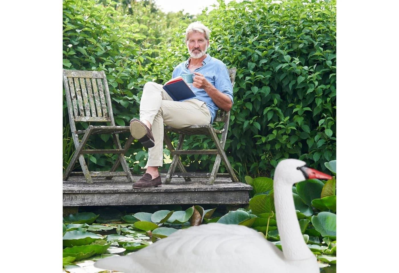 relaxdays Gartendeko Schwan XXL weiß - Bild 3
