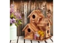 relaxdays Vogelnistkasten 3 Häuser gebranntes Holz braun Bild 3