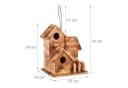 relaxdays Vogelnistkasten 3 Häuser gebranntes Holz braun Bild 4