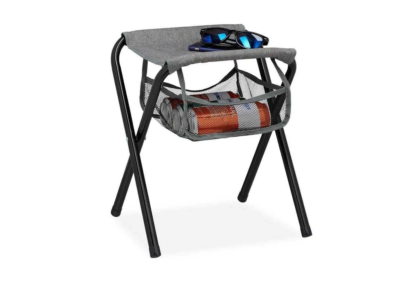 relaxdays Campinghocker faltbar mit Tasche Grau/Schwarz - Bild 2