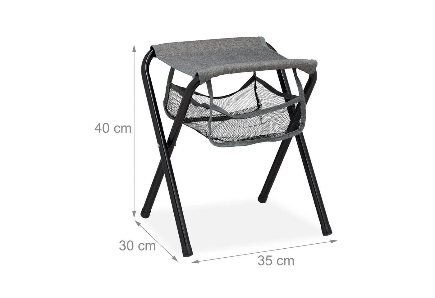 relaxdays Campinghocker faltbar mit Tasche Grau/Schwarz - Bild 4